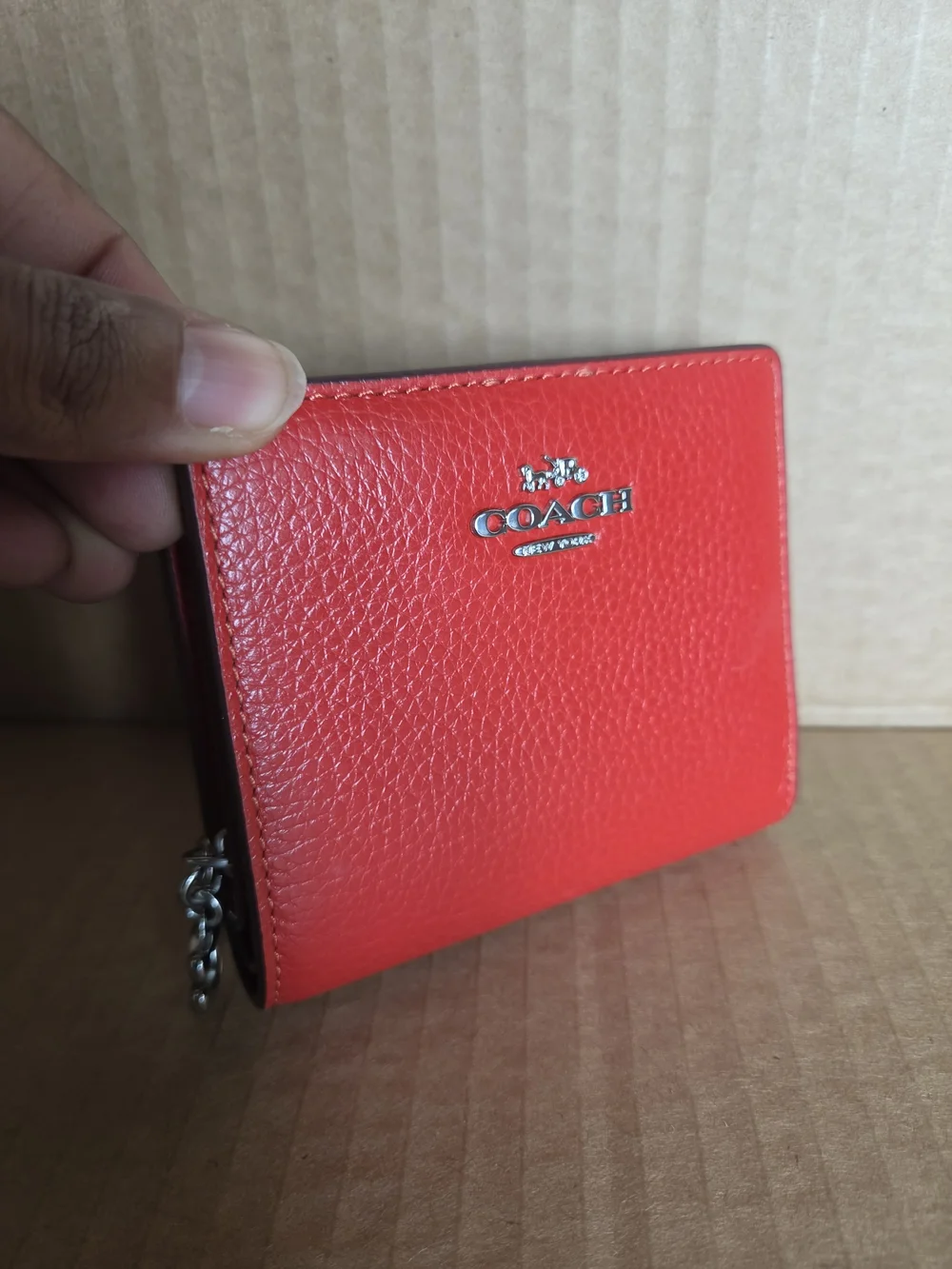 Coach Snap Wallet In Miami Red